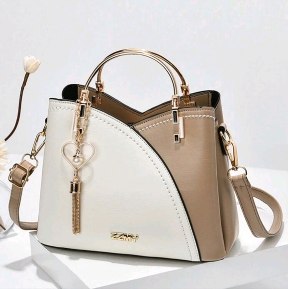 Colorful Shoulder Bag, Stylish Heart Shape Metal Tassel Decorated Crossbody Bag,